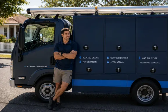 Licensed Randwick plumber at the van